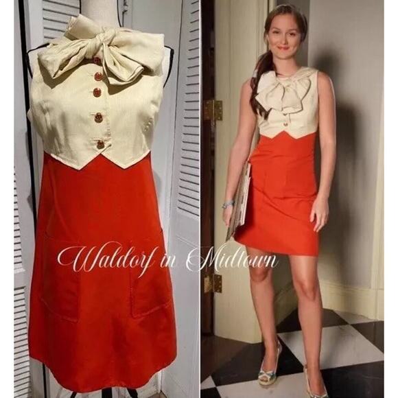 Marc by Marc Jacobs Dresses & Skirts - Marc Jacobs Blair Waldorf Bow Dress 4 Alessandra Runway Vest Mini A Line Small S